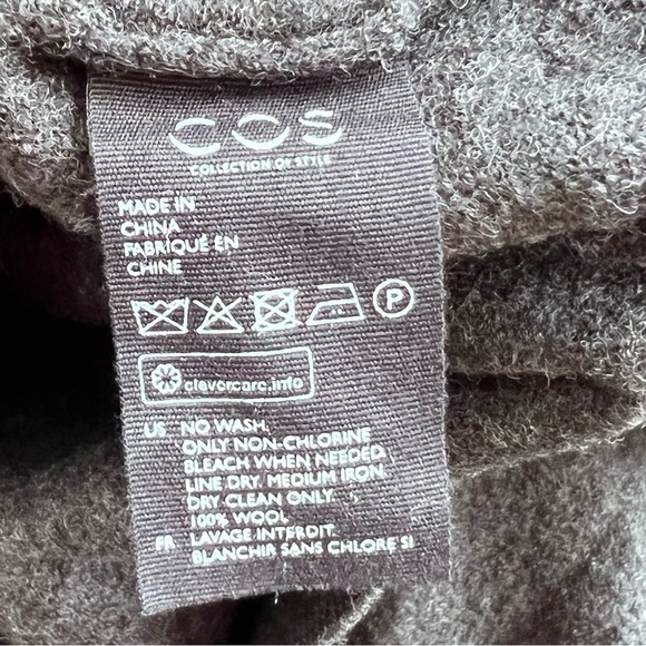 NEW COS Bow Back Dark Grey Oversized Relaxed Fit Wool Sweater Top - Picture 8 of 8